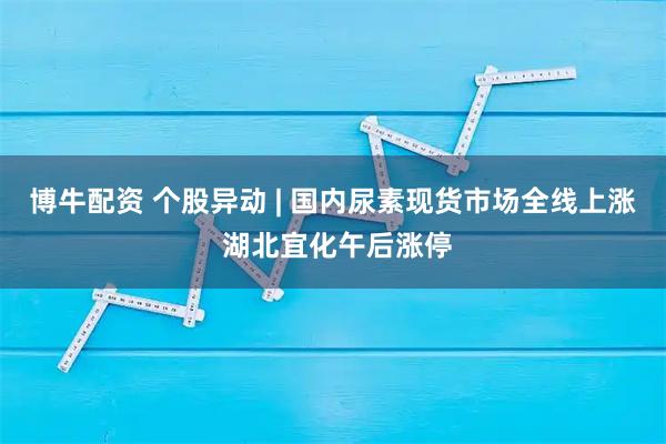 博牛配资 个股异动 | 国内尿素现货市场全线上涨 湖北宜化午后涨停